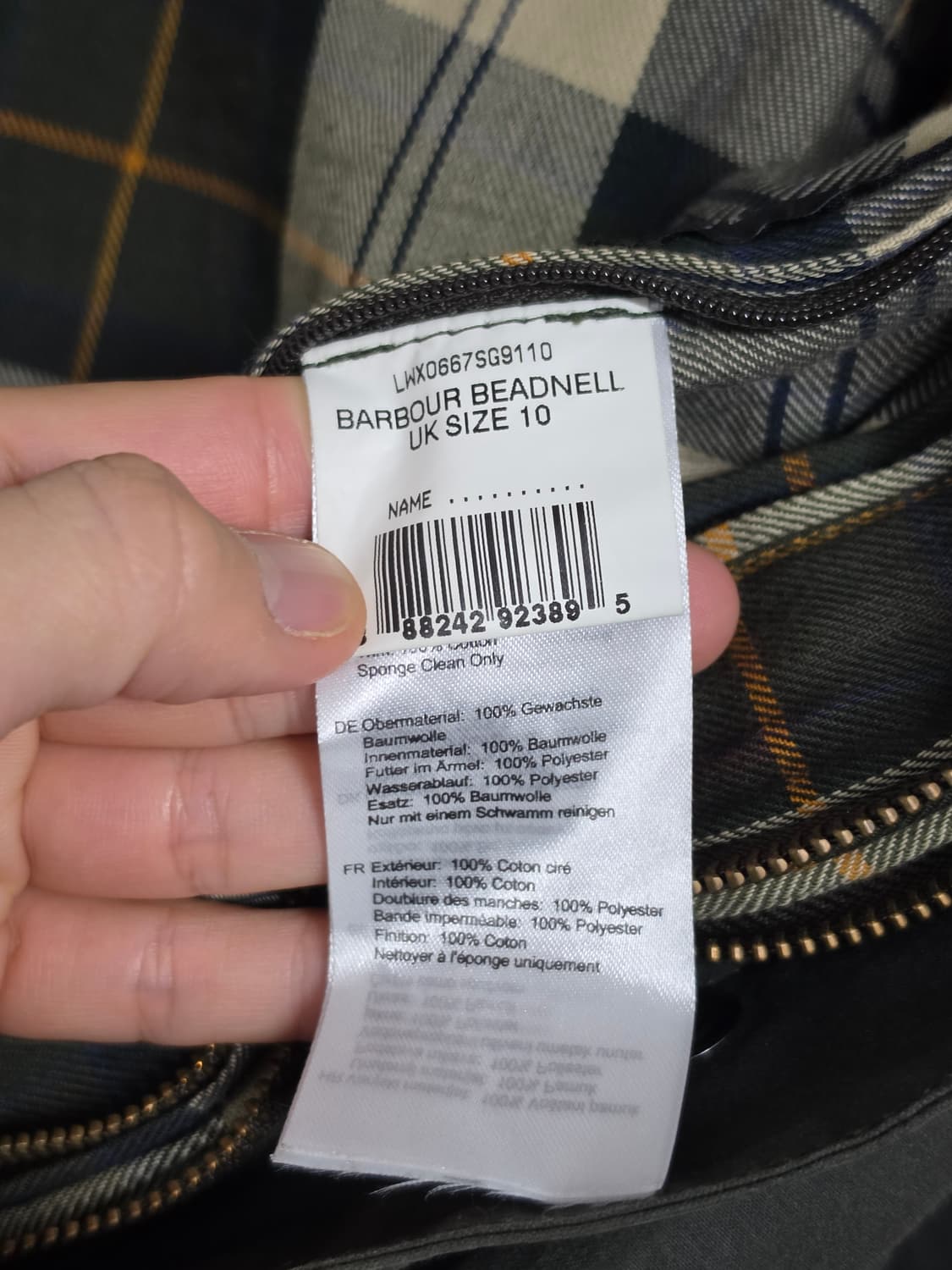 바버 비드넬 왁스 자켓 10 상품이미지5