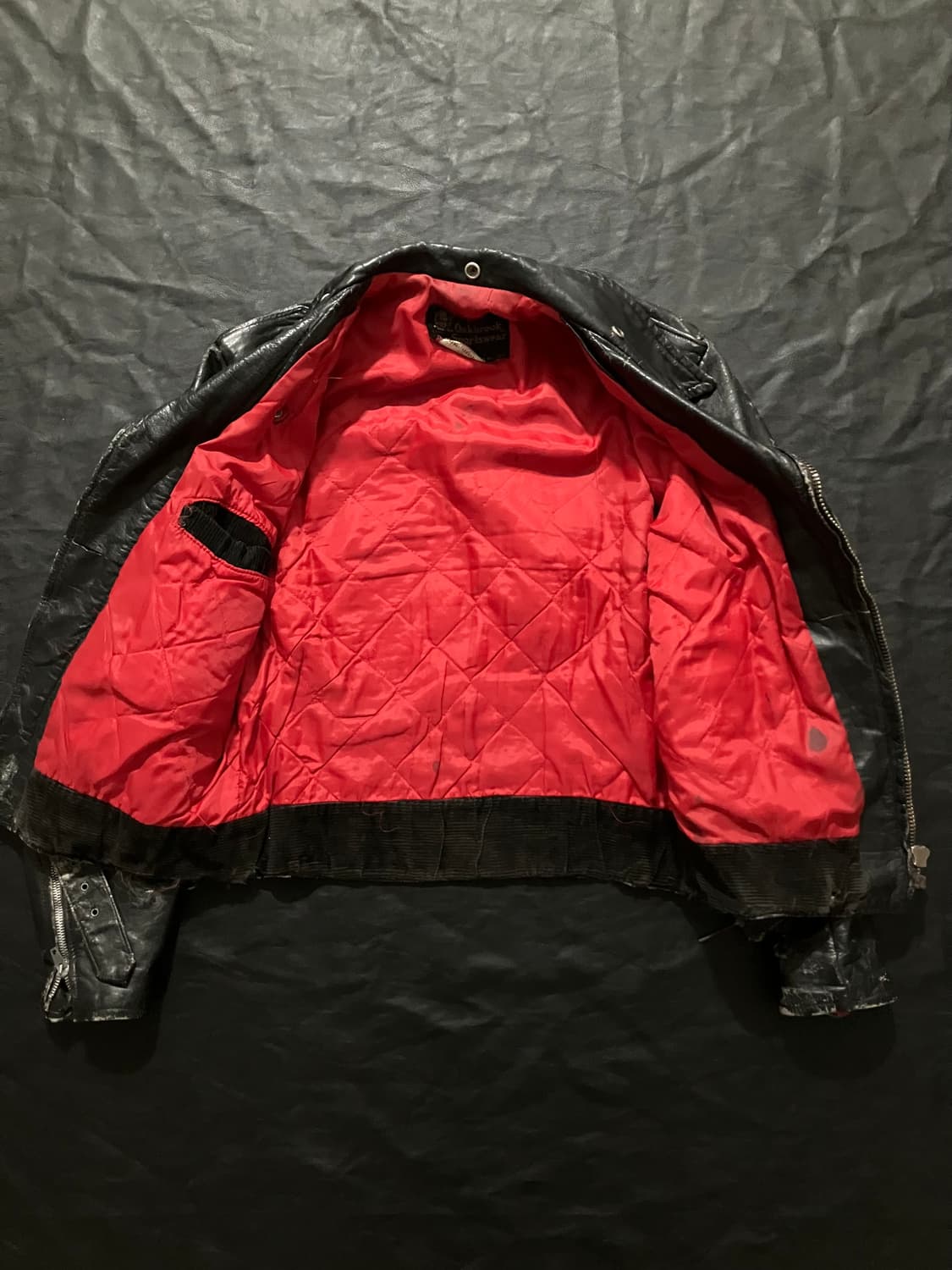 🇺🇸 60s 시어스 오크브룩 스티어하이드 d포켓 더블라이더 자켓 상품이미지3