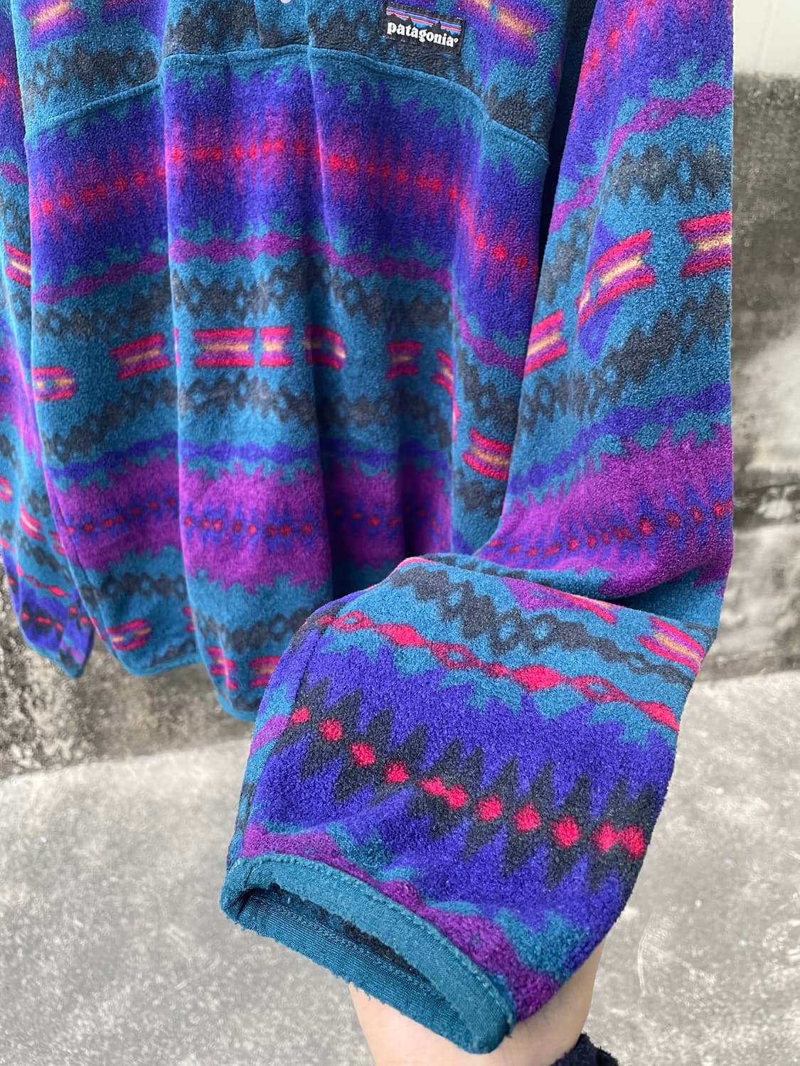 90‘s 파타고니아 신칠라 스냅티 아즈텍 플리스 자켓 스노우리스 노스노우 상품이미지6