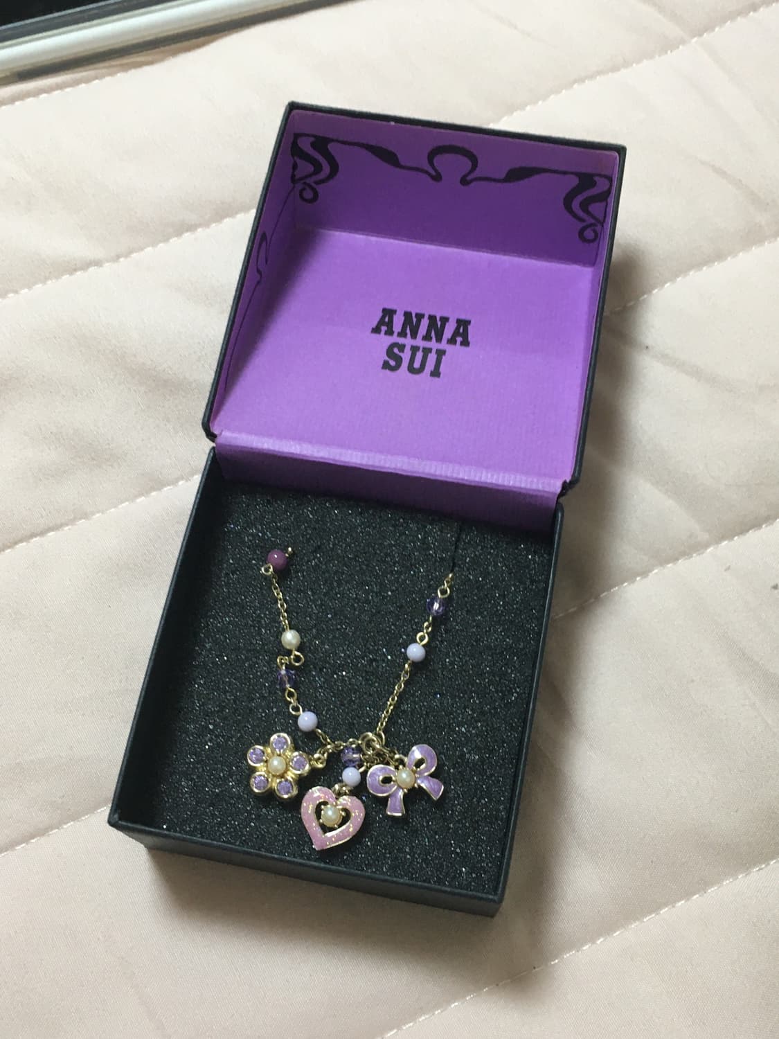 (정품) 안나수이 목걸이 레이어드 진주 꽃 리본 하트 나비 갸루 히메 상품이미지1