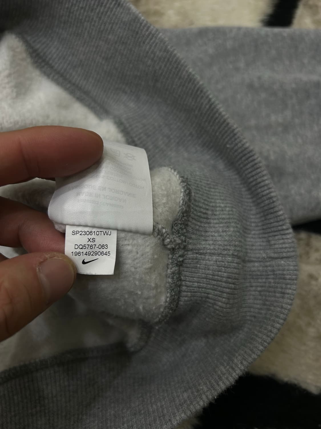 [XS]나이키 스우시 반집업 크롭 맨투맨/그레이/기모 상품이미지7