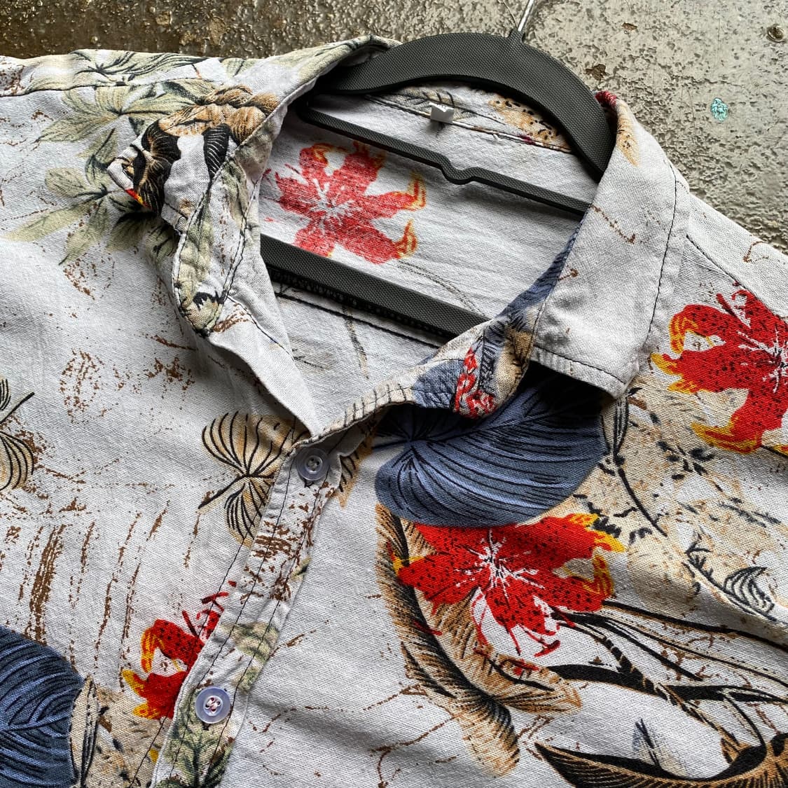 빈티지 플라워 패턴 반팔 셔츠 상품이미지2