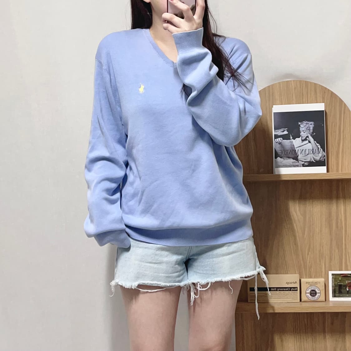 [정품] 폴로 소라 / 옐로우포니 피마코튼 브이넥 니트 [ XL ] 상품이미지2
