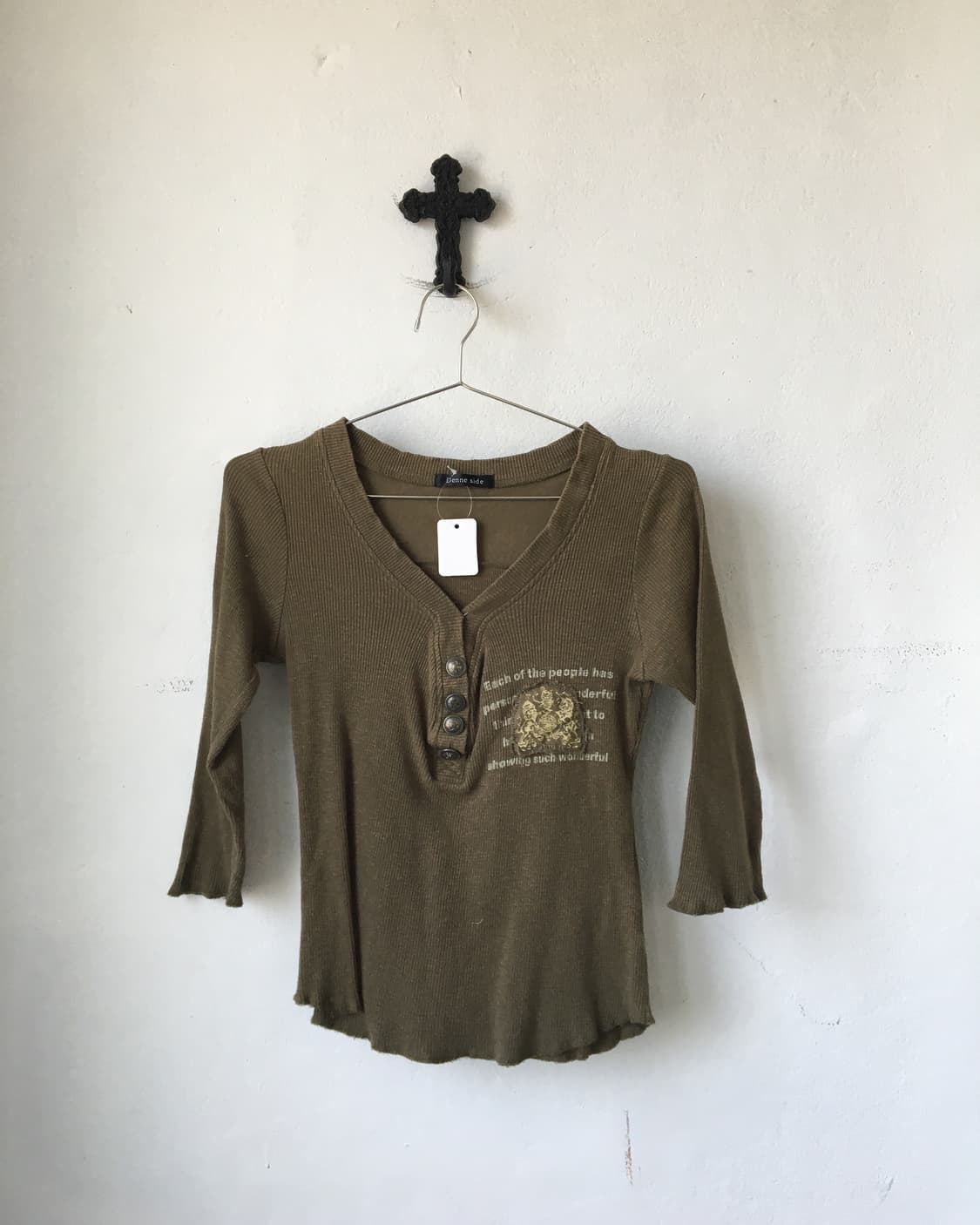 Printing point Henry neck ribbed sleeveP 상품이미지2