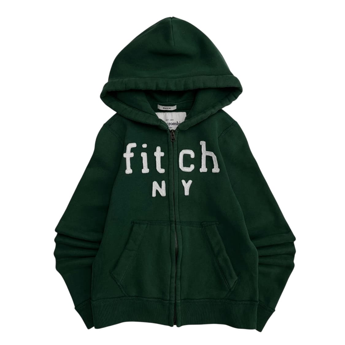 아베크롬비 센터로고 딥그린 후드집업 L 상품이미지2