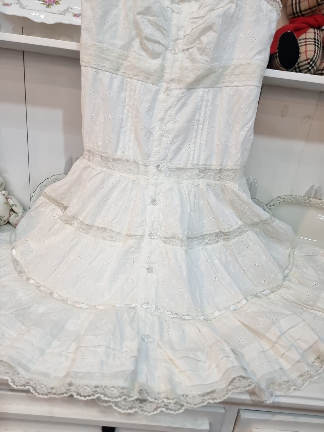 LIZ LISA(리즈리사)원피스 화이트 코튼 펀칭 레이스 캉캉 원피스 상품이미지8