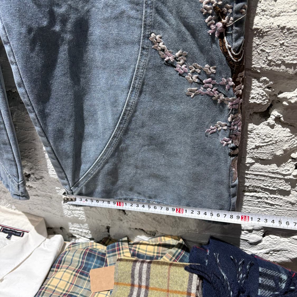 일제빈티지 사쿠라,기사 자수 데님팬츠 상품이미지10