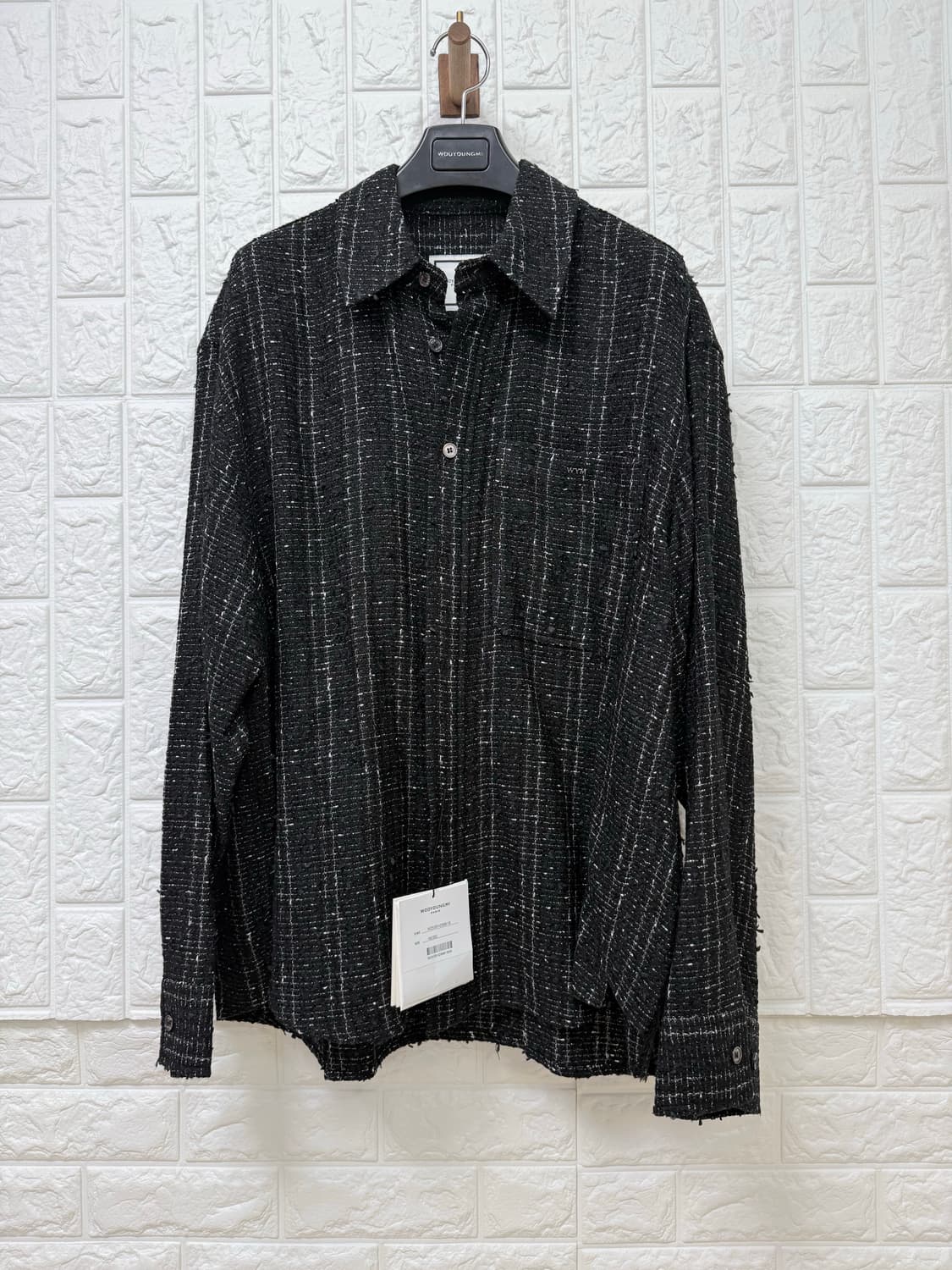 (25FW 새상품) 우영미 블랙 트위드 셔츠(46) 상품이미지1