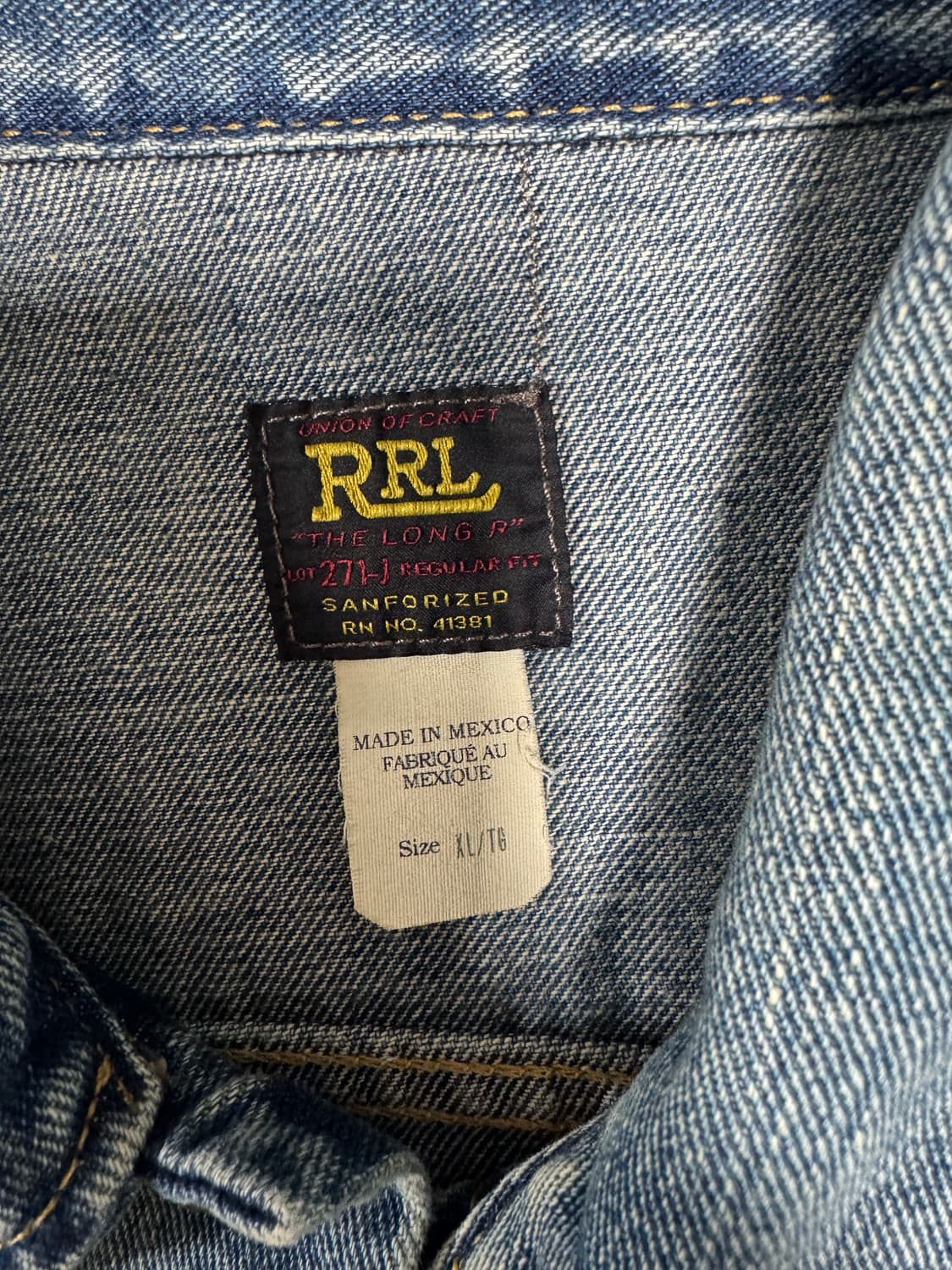 RRL LOT271 데님 자켓 XL 리랜드 판매합니다. 상품이미지2