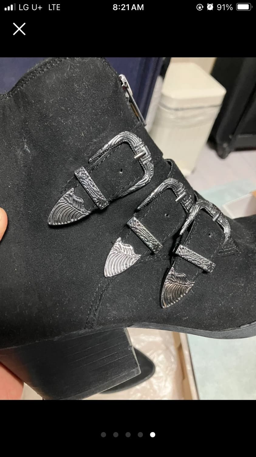 Carlos 블랙 웨스턴 버클 스웨이드 부츠 상품이미지5