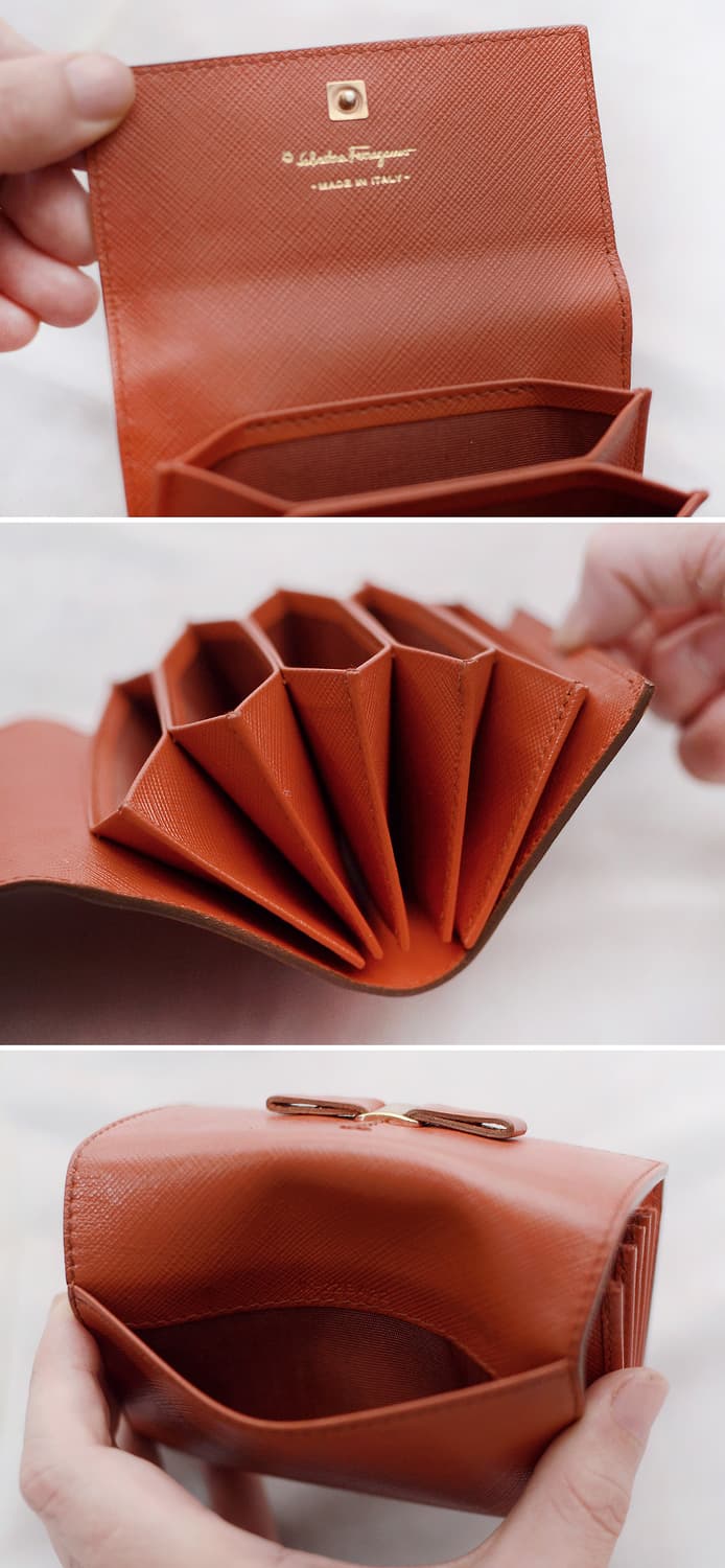 페라가모 금장 바라리본 사피아노 레더 아코디언 컴팩트 지갑 상품이미지8