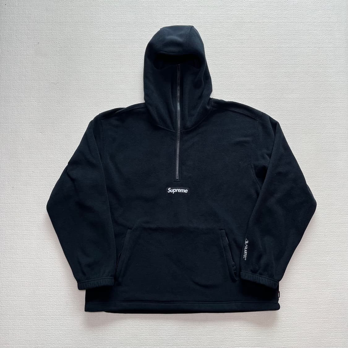 슈프림 24FW 폴라텍 페이스마스크 하프 집 후드 블랙 상품이미지1