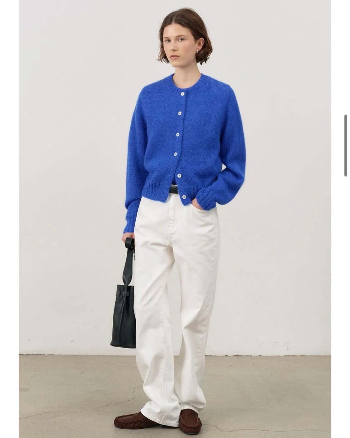 [Dunst]유니섹스 키드-모헤어 크루넥 니트 가디건_블루(M size) 상품이미지2