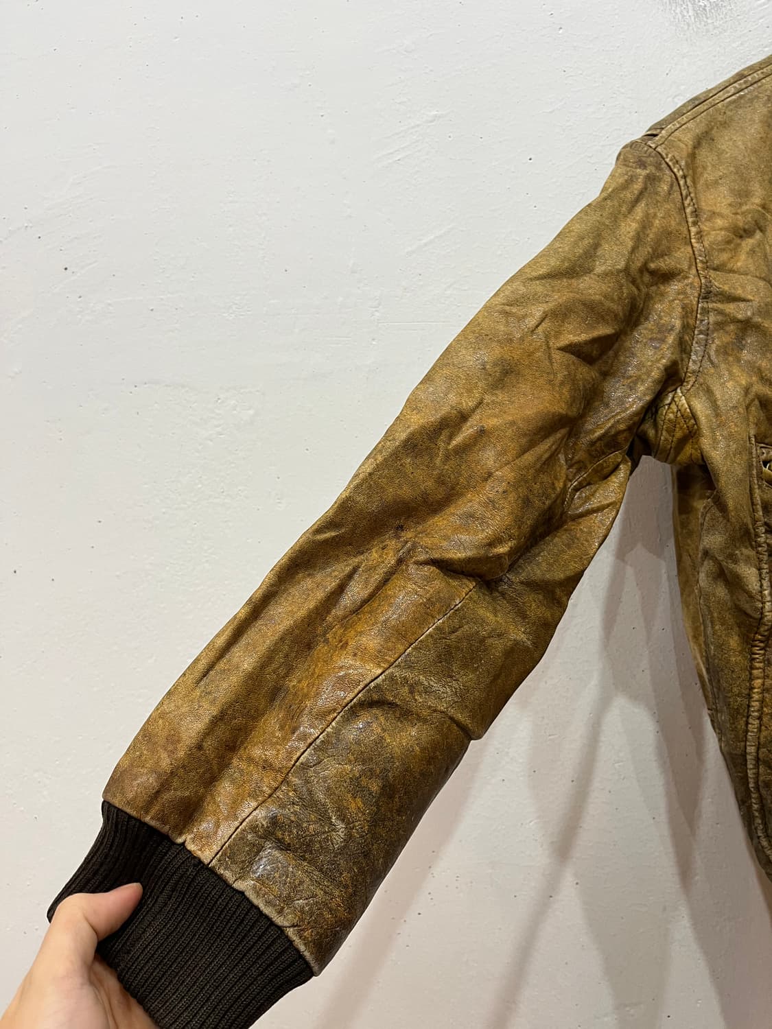 90s INDEFINI 소가죽 봄버자켓 상품이미지2