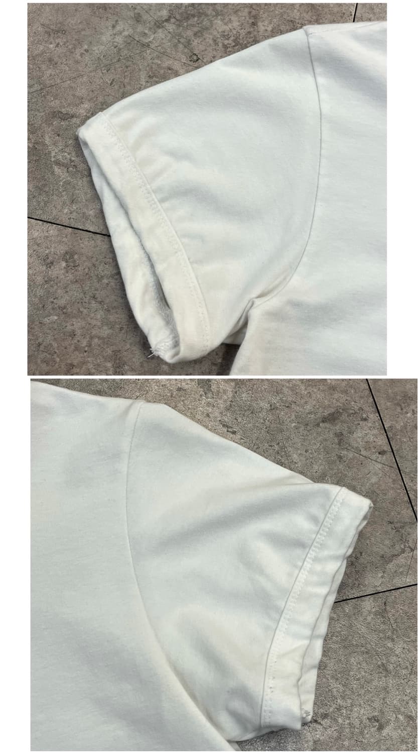 우알롱 크롭 반팔티 화이트 S #csz3742 상품이미지5