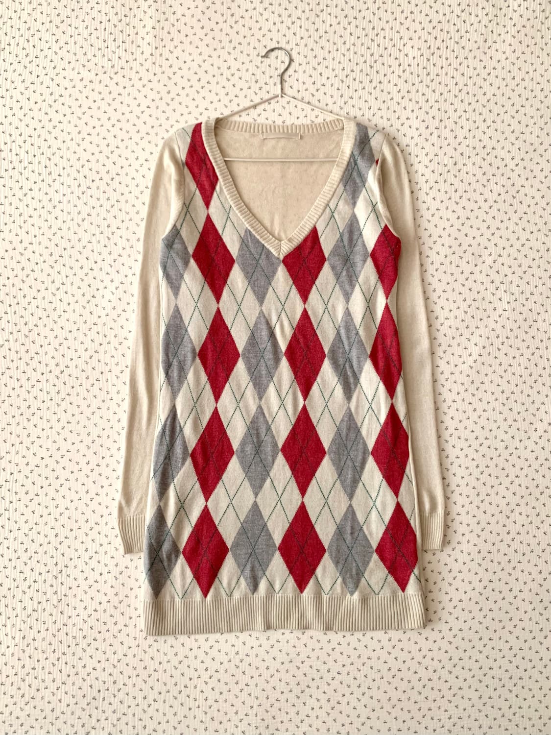 Heather 아가일 니트 원피스 상품이미지3