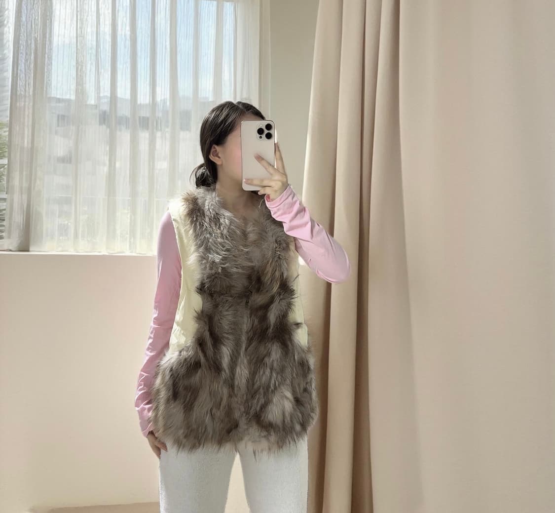 빈티지 여우털 조끼 베스트 상품이미지4