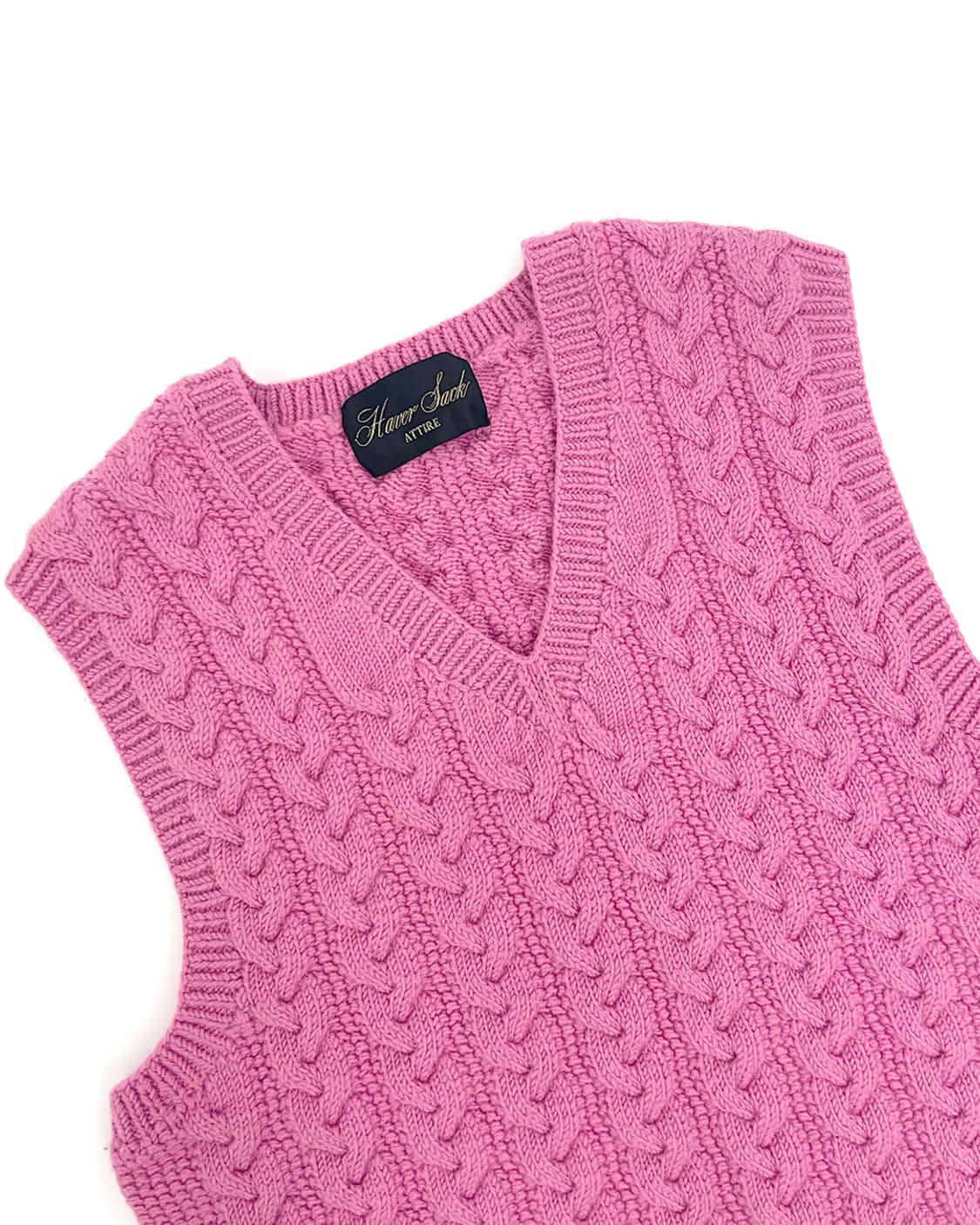 하버색 V넥 케이블 니트 베스트 / OS 상품이미지2