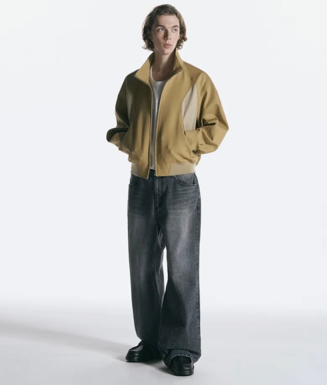 인사일런스 CALIK 로우 웨이스트 와이드 진 ASH GREY 상품이미지3