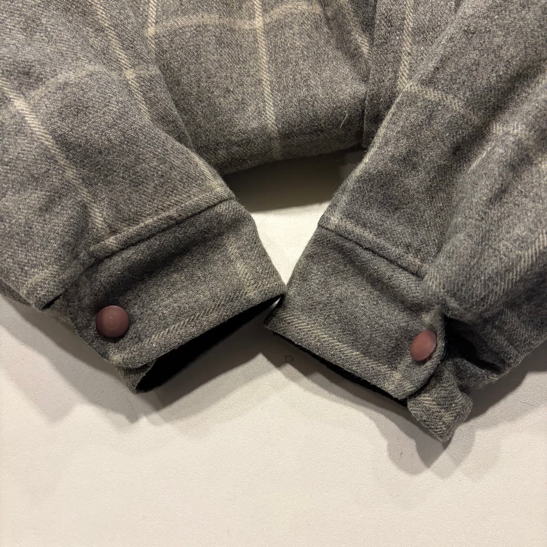 [M] 90s 스투시 빈티지 체크 셔츠 자켓 그레이 D99 상품이미지7