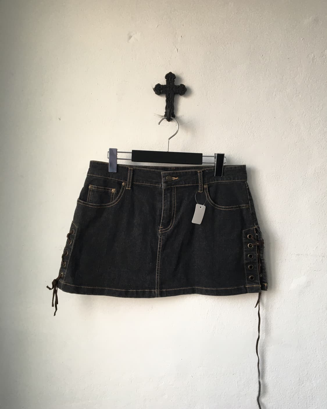 Lace up point mini skirt 상품이미지1