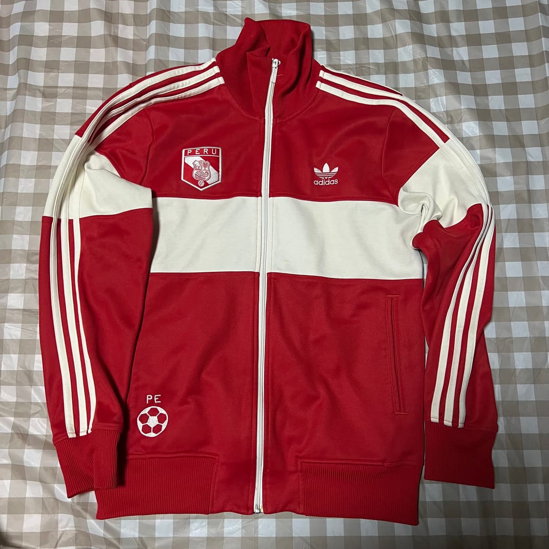 아디다스 페루 빈티지 져지 100 집업 삼선 트랙탑 축구 Y2K 상품이미지1