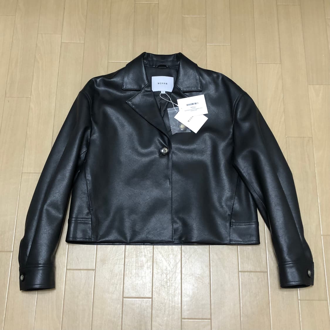 mohan 모한 tof 크롭 에코 레더 블레이저 (새상품) 상품이미지1