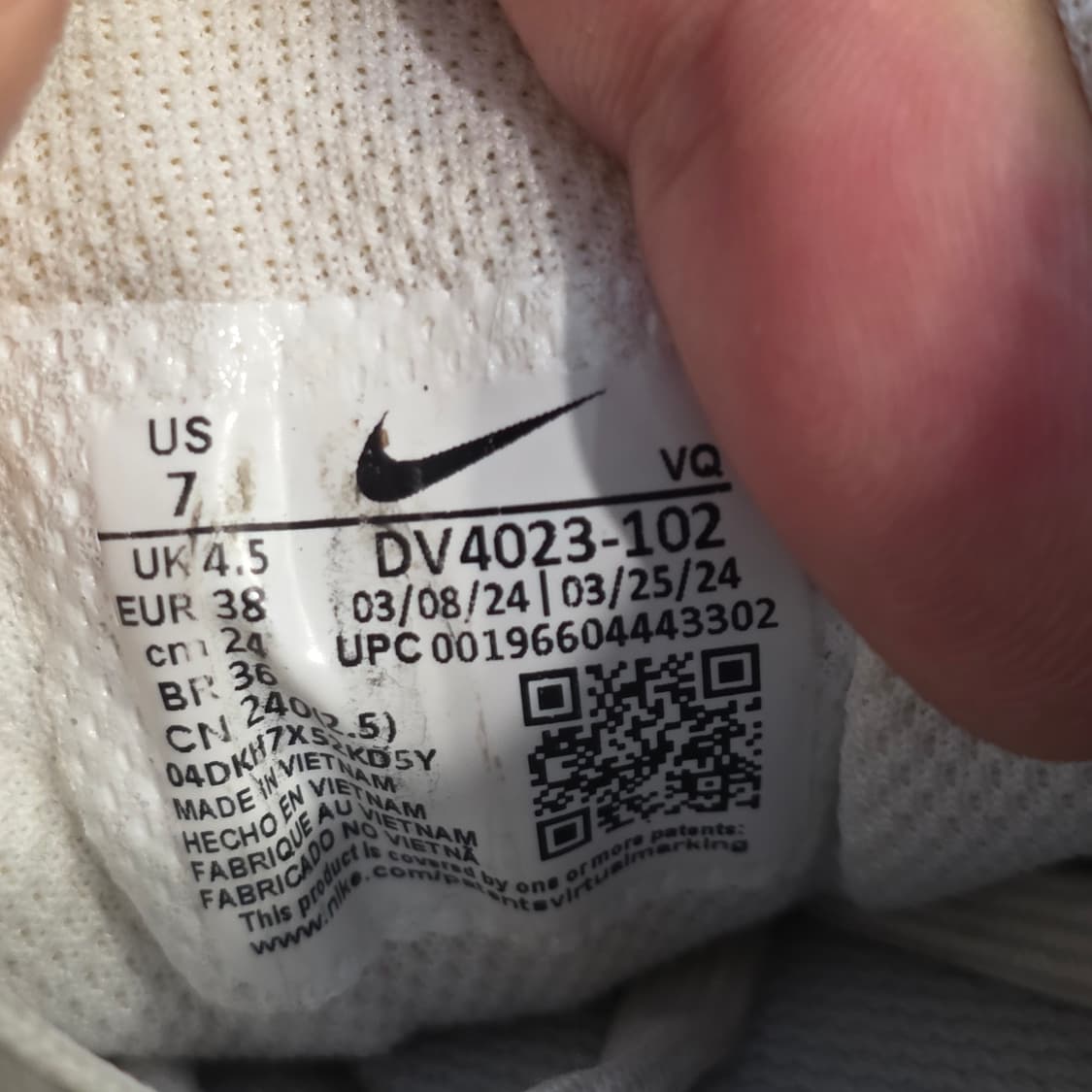 7a-9:나이키 윈플로우 10 화이트 240 mm 상품이미지10