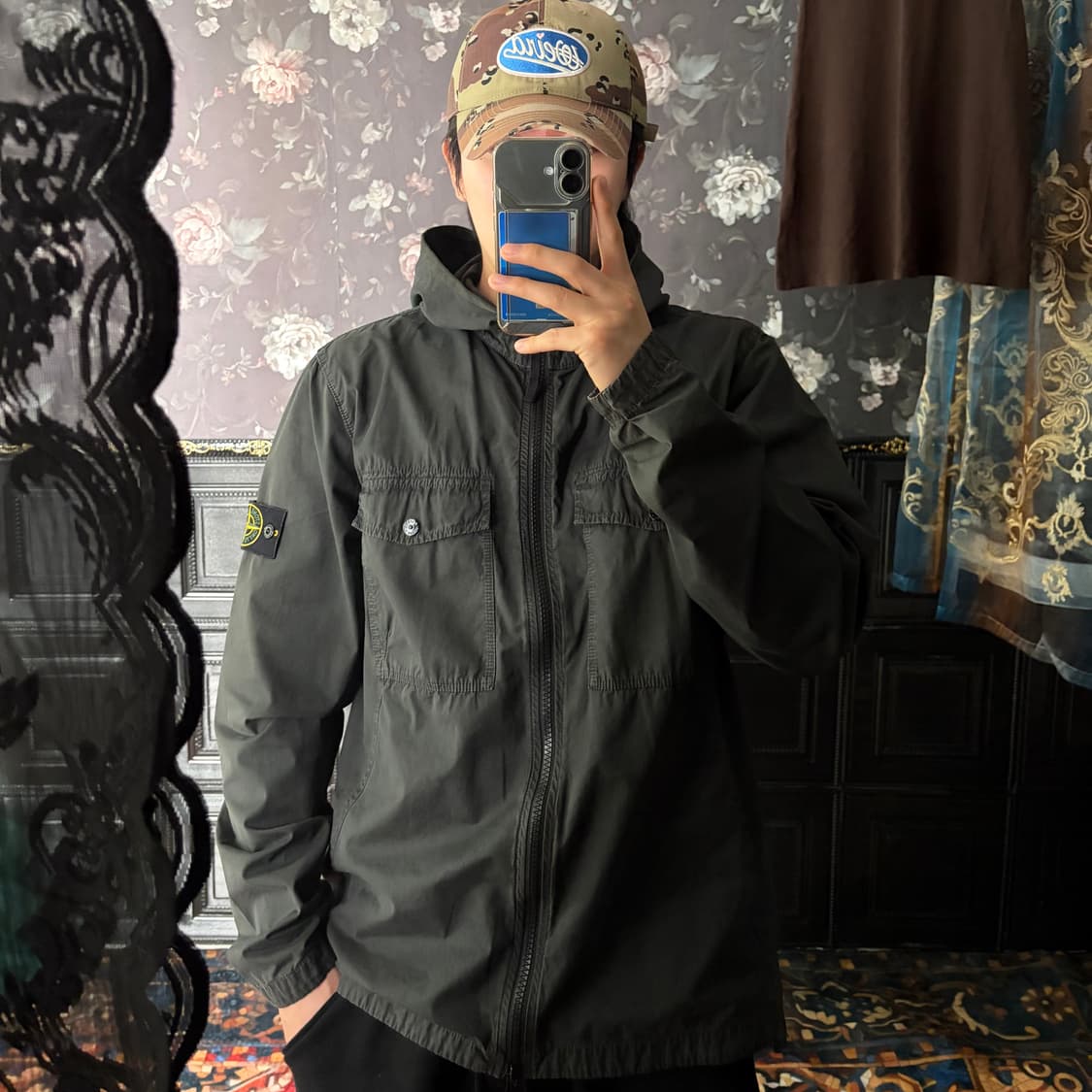 a261) 스톤아일랜드 가먼트 다잉 후드자켓 상품이미지1