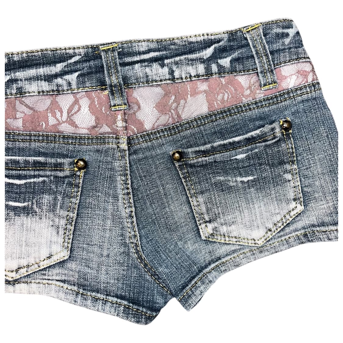 CHU XXX 츄엑스엑스엑스 스터드 레이스 데님 숏팬츠 갸루y2k 상품이미지4