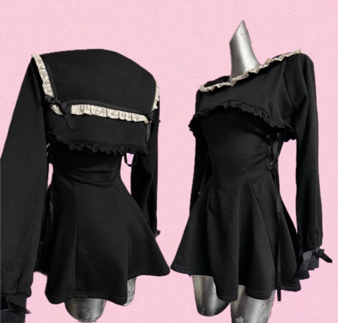 리즈리사 히메갸루 블랙 원피스 상품이미지2