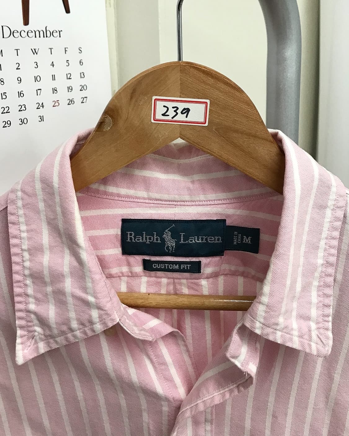 폴로 연핑크 스트라이프 셔츠 상품이미지2