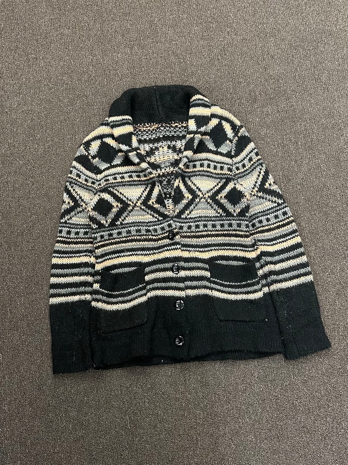 M)Japanese vintage 아즈텍 자카드 패턴 코위찬 스웨터 상품이미지3