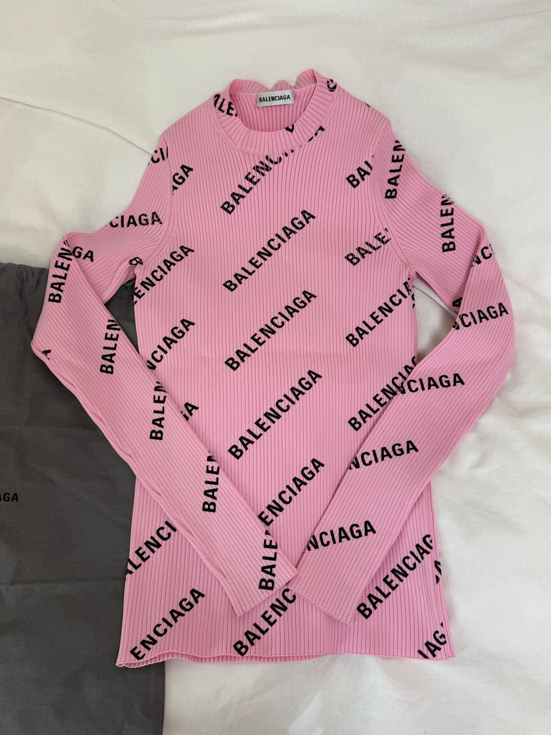 발렌시아가) 로고 골지 니트 티셔츠 상품이미지5