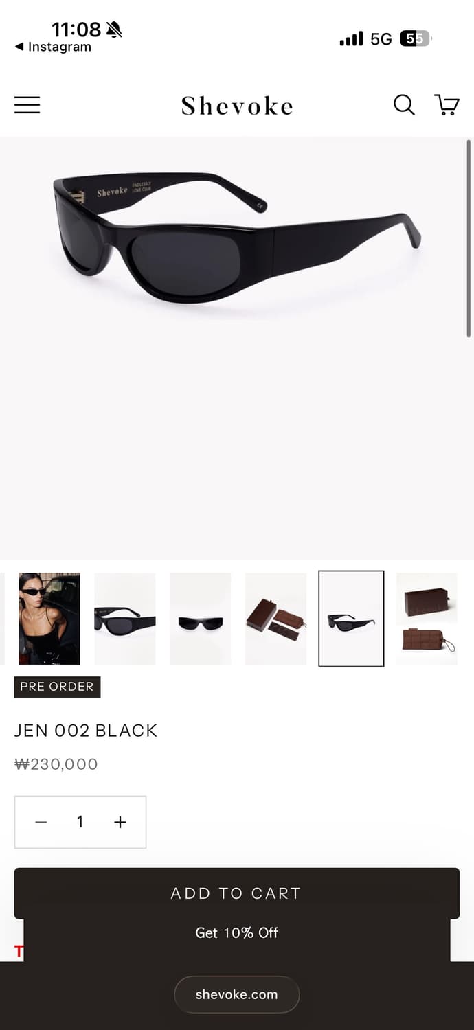 쉬보크 shevoke JEN 002 BLACK 선글라스  상품이미지7