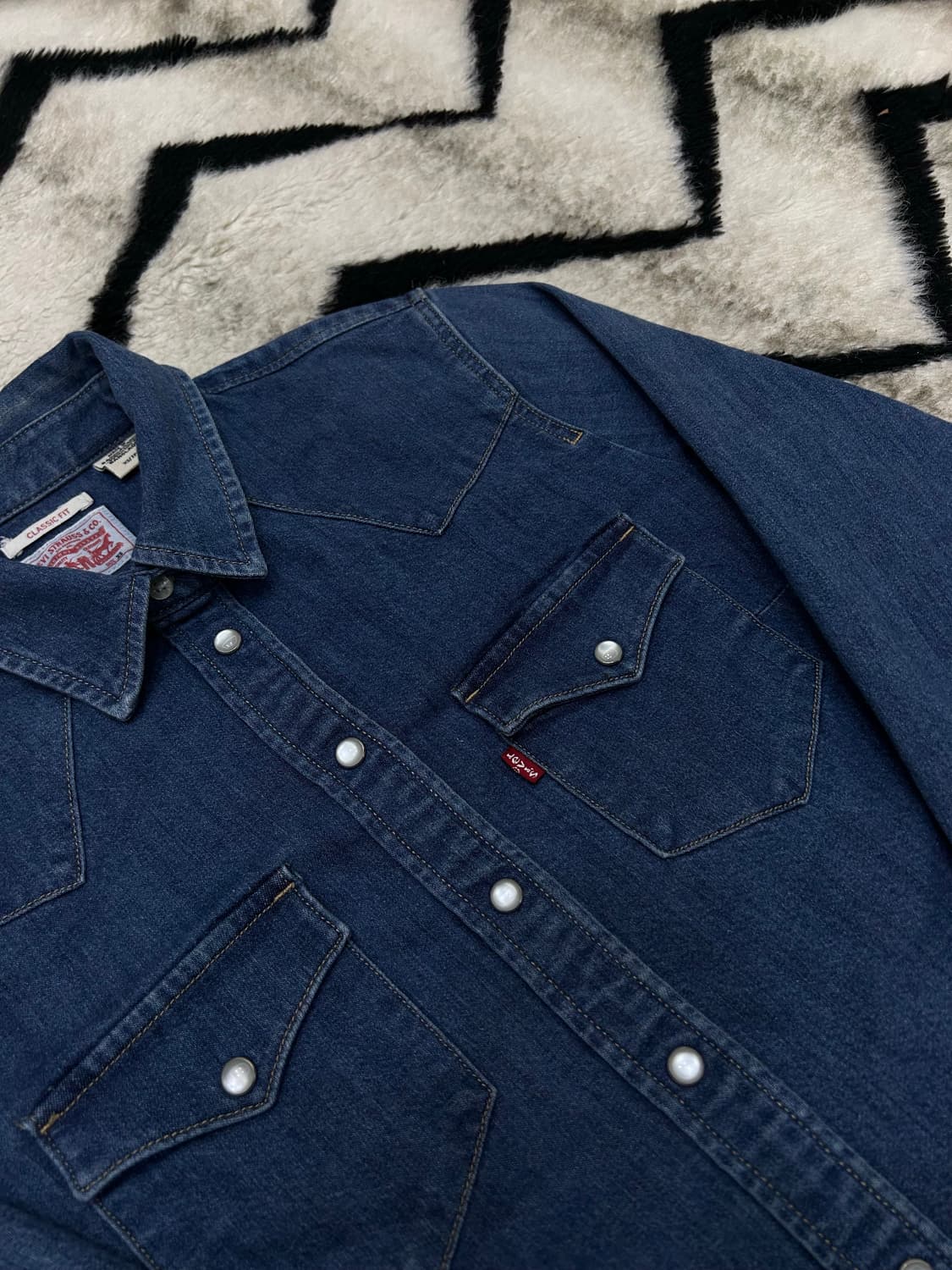 [XS]리바이스 클래식핏 웨스턴 데님셔츠/진청 상품이미지1