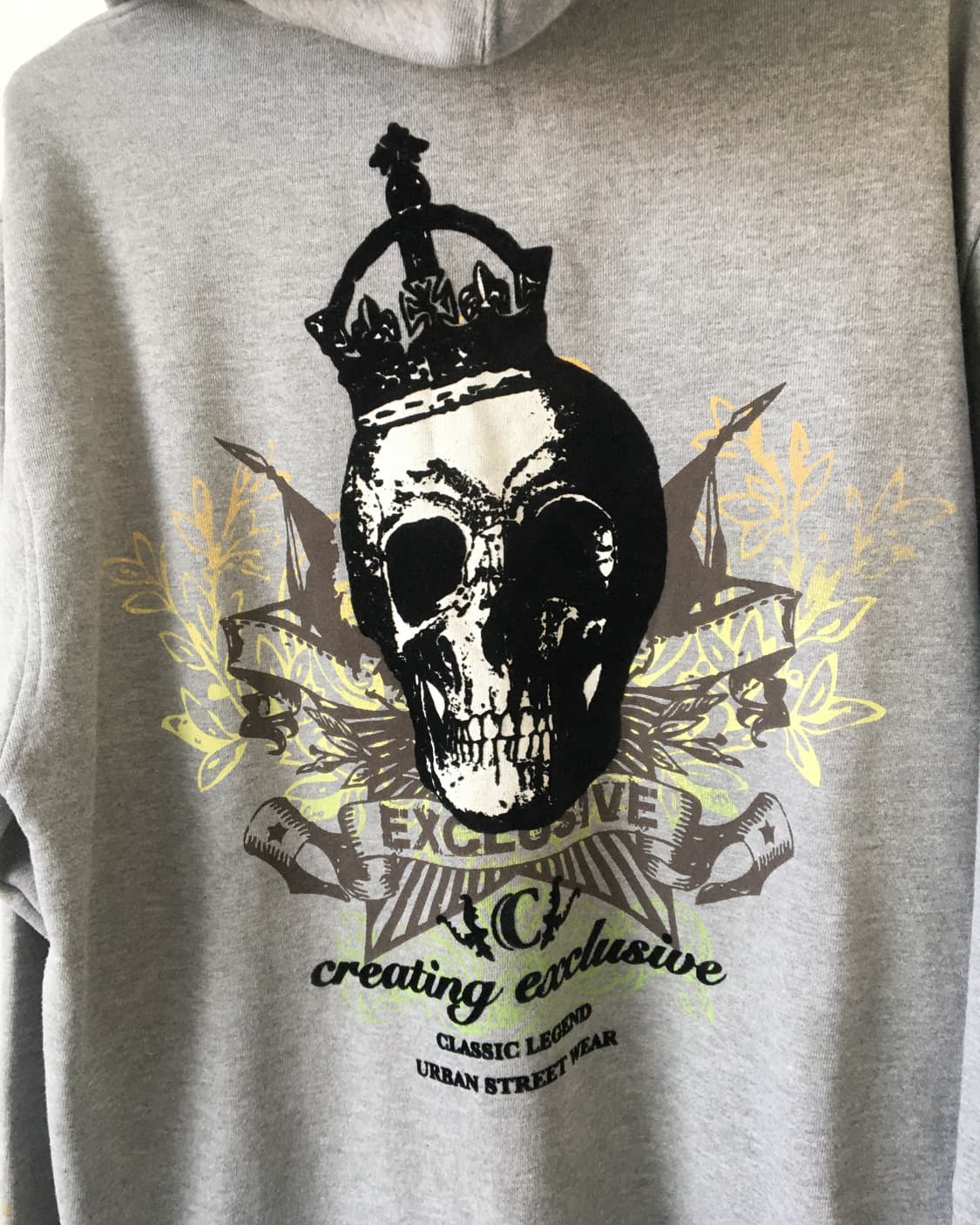 Back skull printing hood zip up 상품이미지4