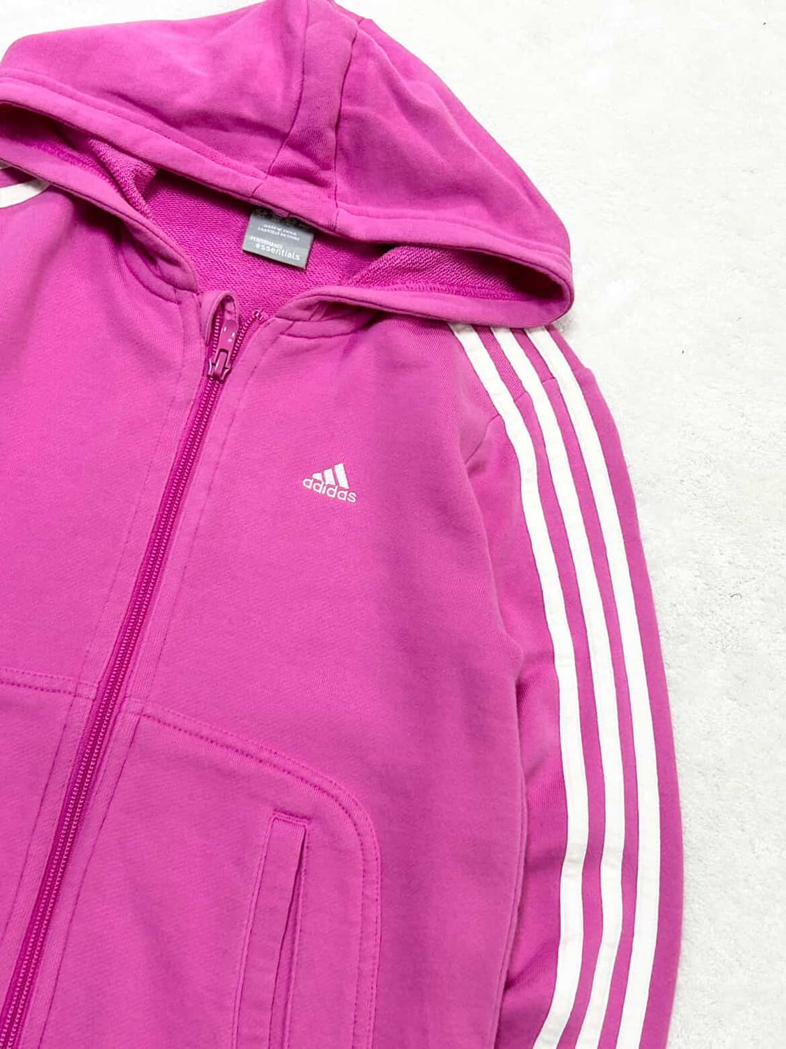 아디다스 자수로고 핑크 삼선 후드집업 상품이미지6
