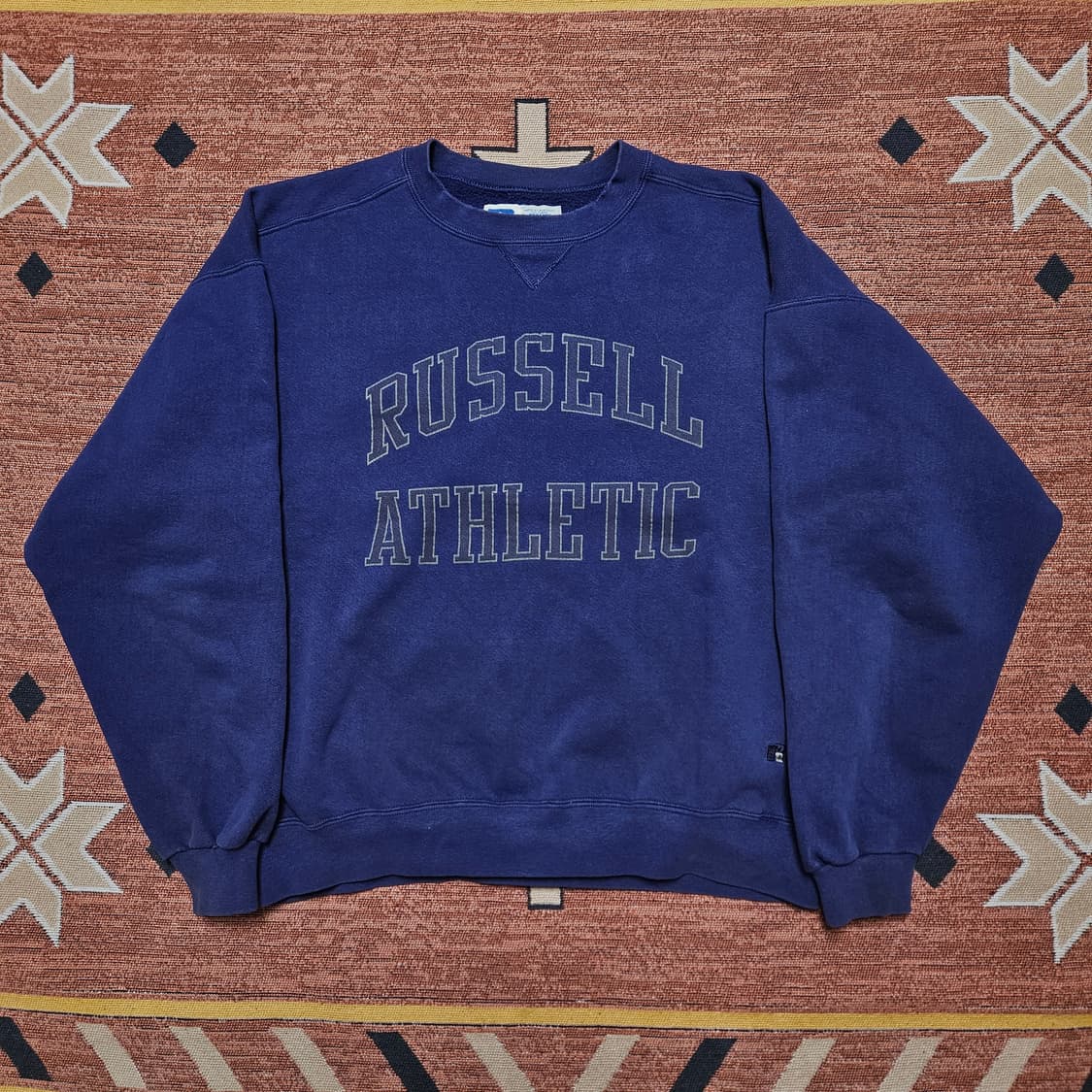 90s 러셀 레터링 하이코튼 스웻 / USA 상품이미지1