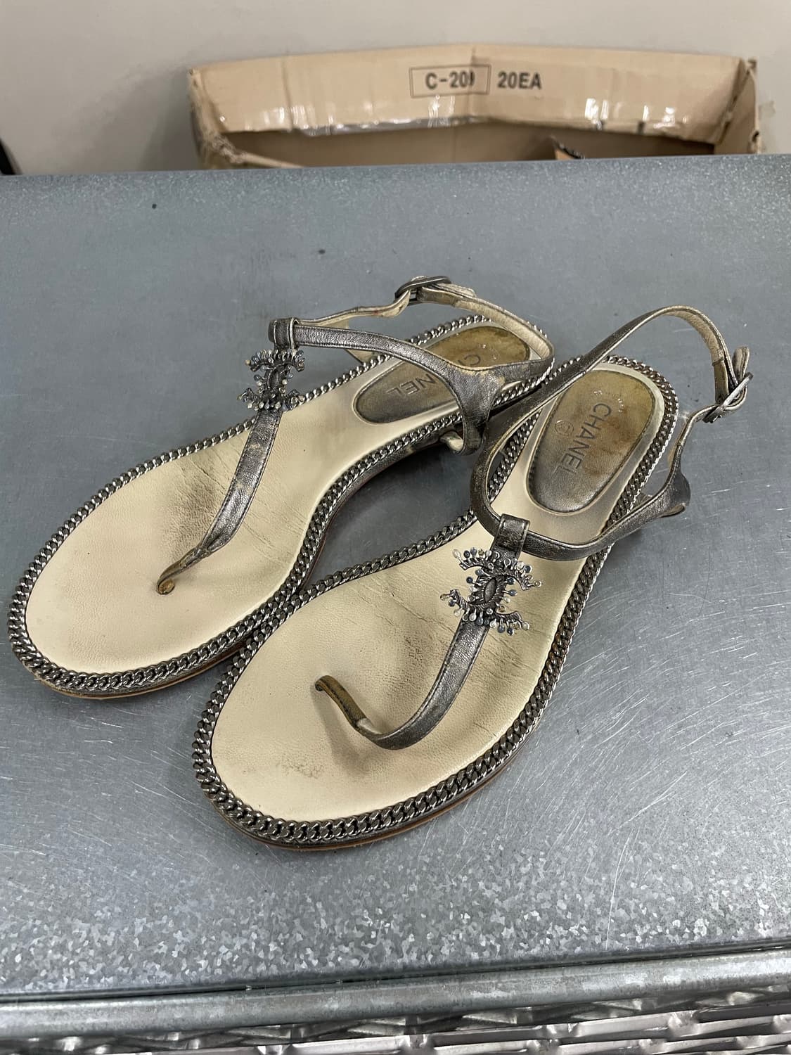 샤넬 CC 큐빅 로고 T스트랩 샌들 EU37 (gr-3749) 상품이미지2