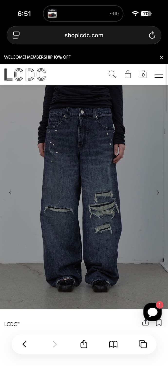 Lcdc DESTROYED RIVET DENIM (NAVY) 상품이미지2