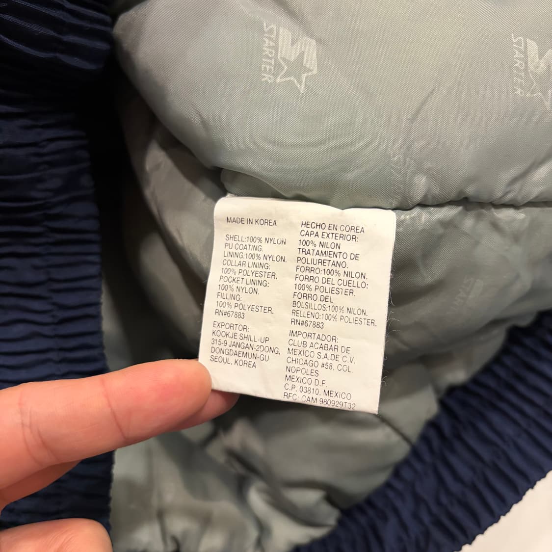 [M] 스타터 NFL 프로라인 카우보이스 후드 패딩 자켓 네이비 B655 상품이미지7