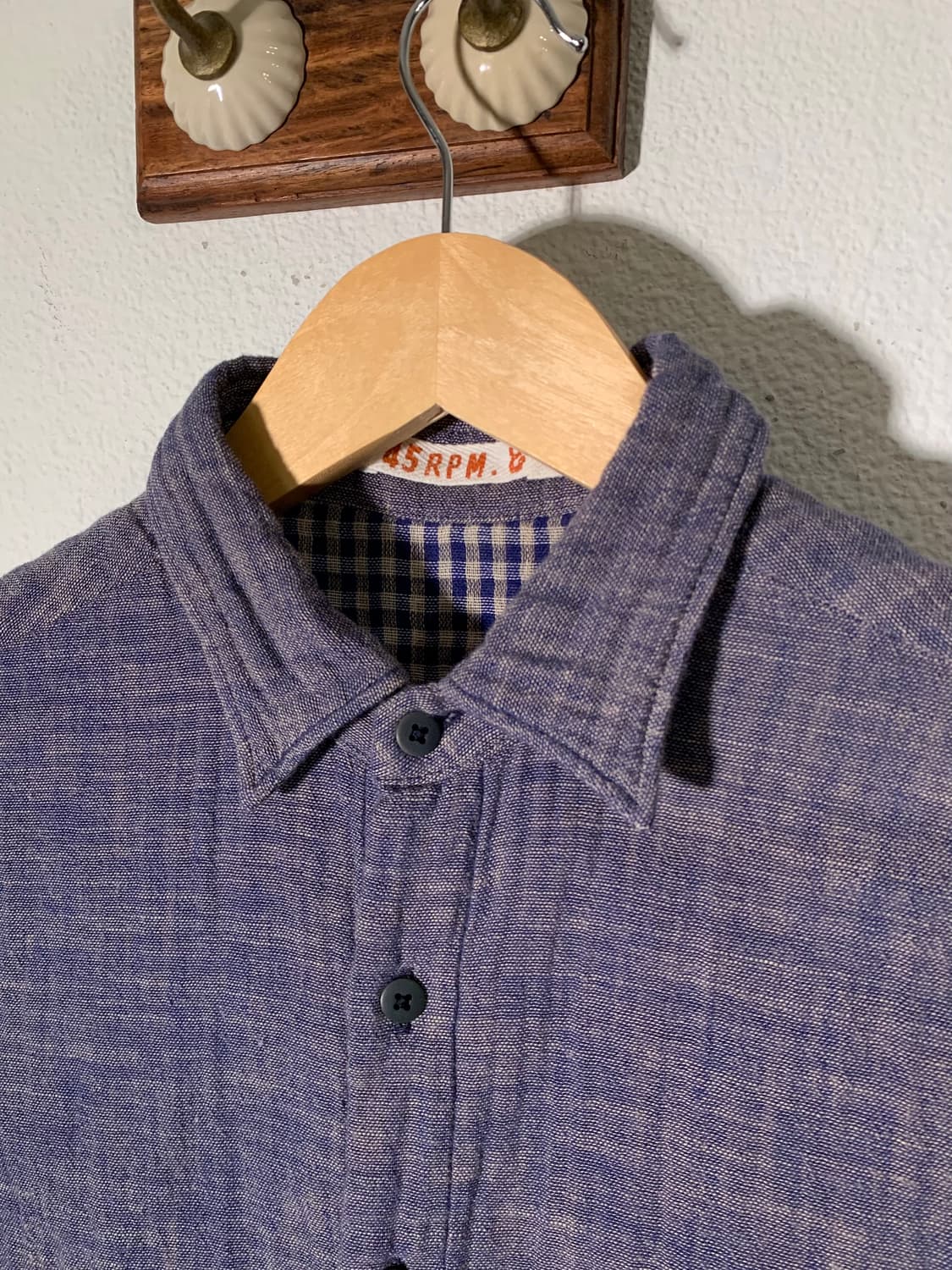 45r & 인디고 블루 깅엄체크 셔츠 상품이미지2