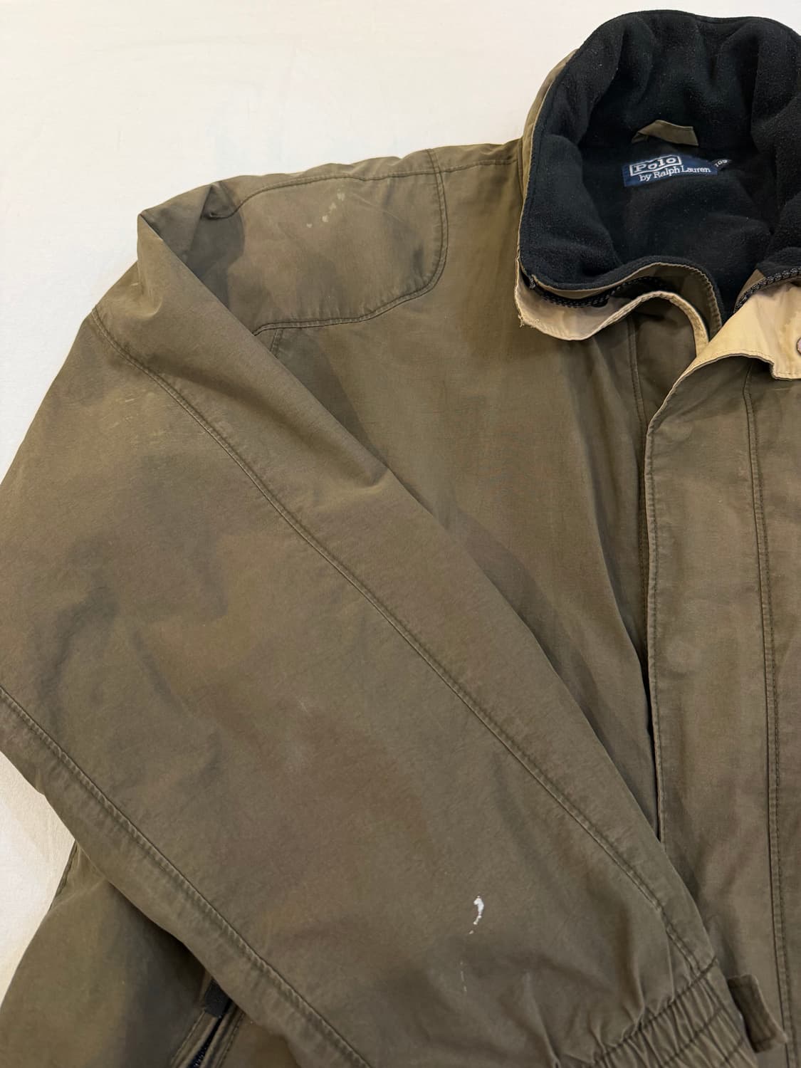 90s 폴로 랄프로렌 플리스 후드 파카 올리브 카키 상품이미지4