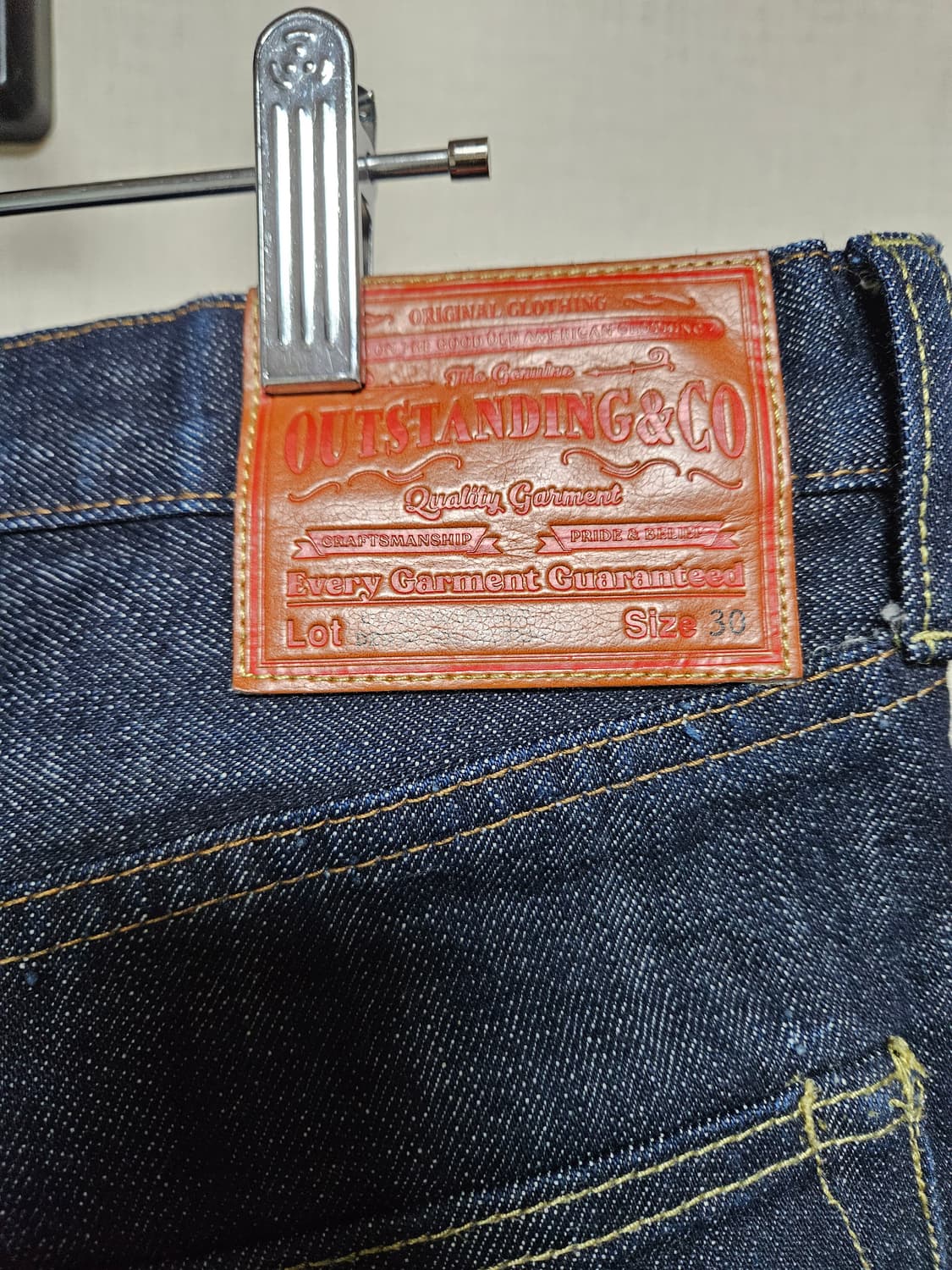 아웃스탠딩 40S 셀비지 스트레이트 데님 팬츠 30사이즈 상품이미지3