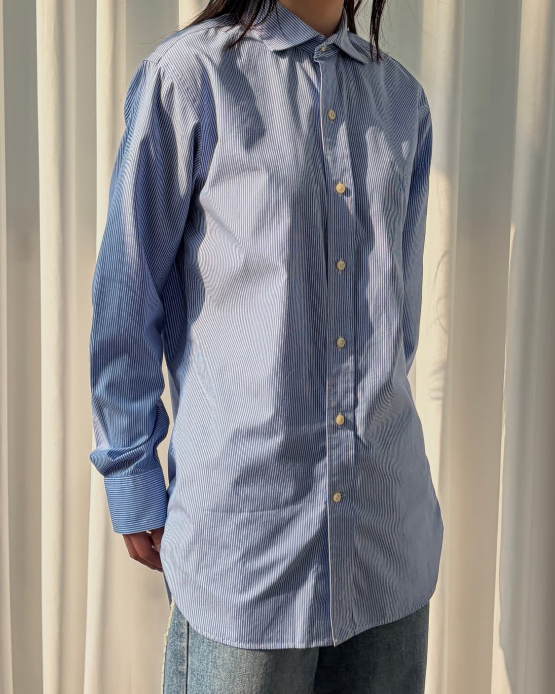 [S]폴로 랄프로렌 슬림핏 이지케어 스트라이프 셔츠 상품이미지1