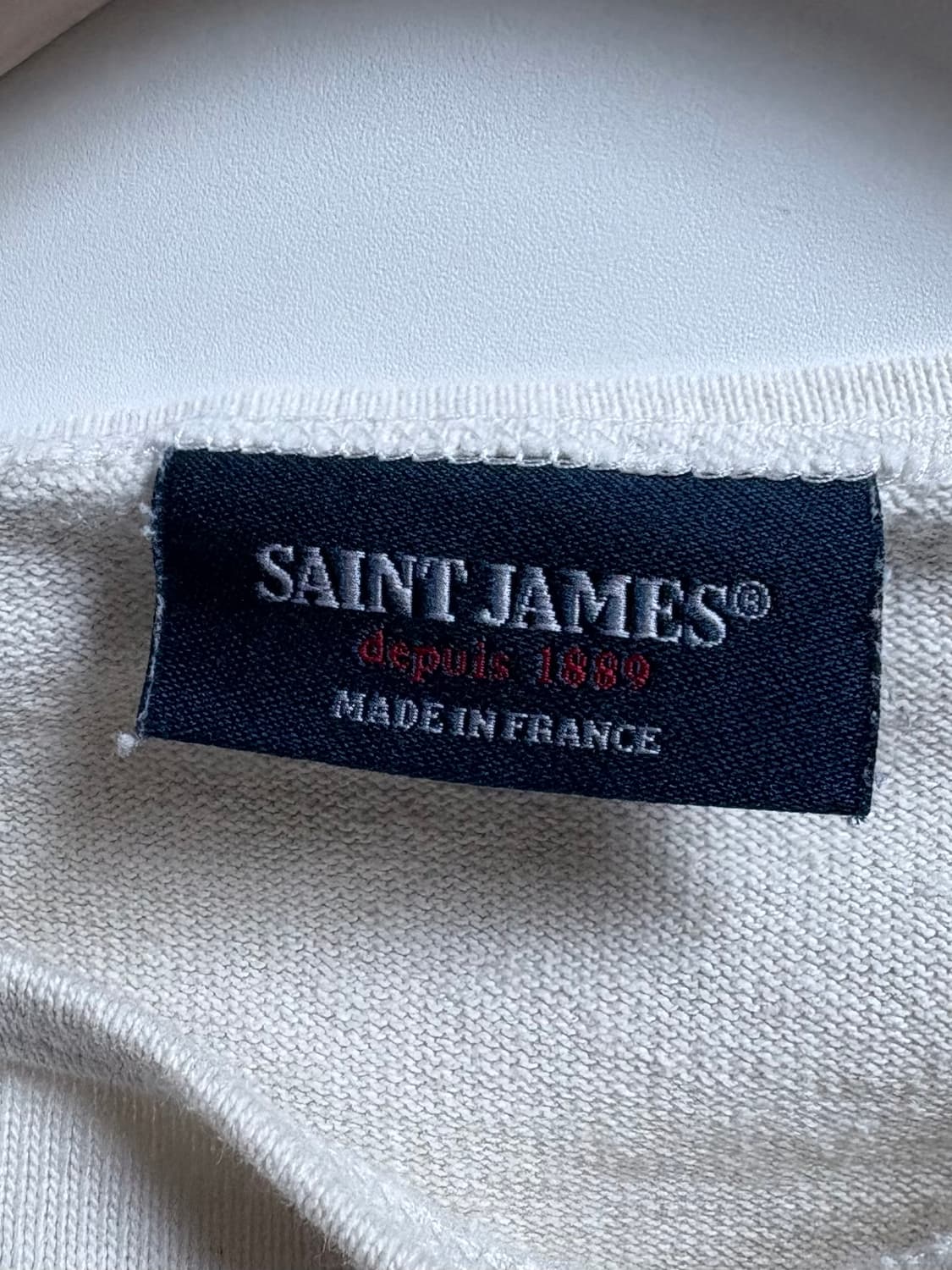 SAINT JAMES 세임트제임스 아이보리컬러 엘보우패치 보트넥 슬리브 상품이미지7