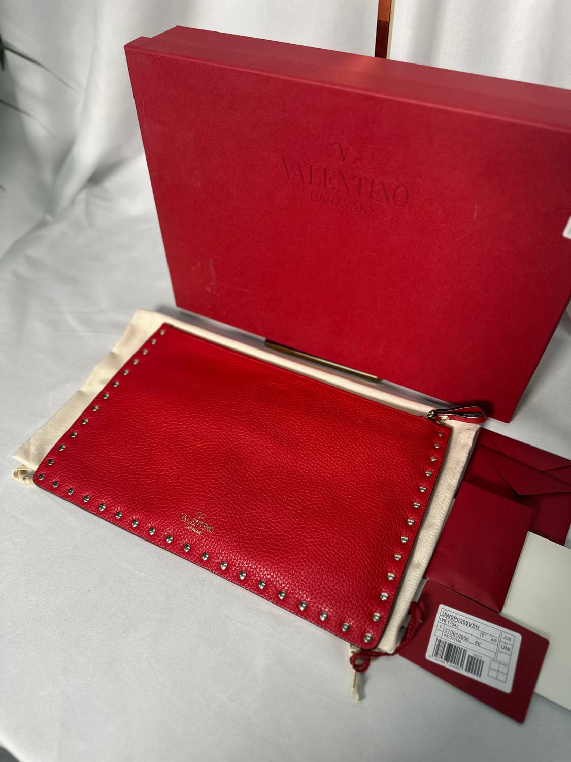 [정품]발렌티노 락스터드 클러치 레드 상품이미지1