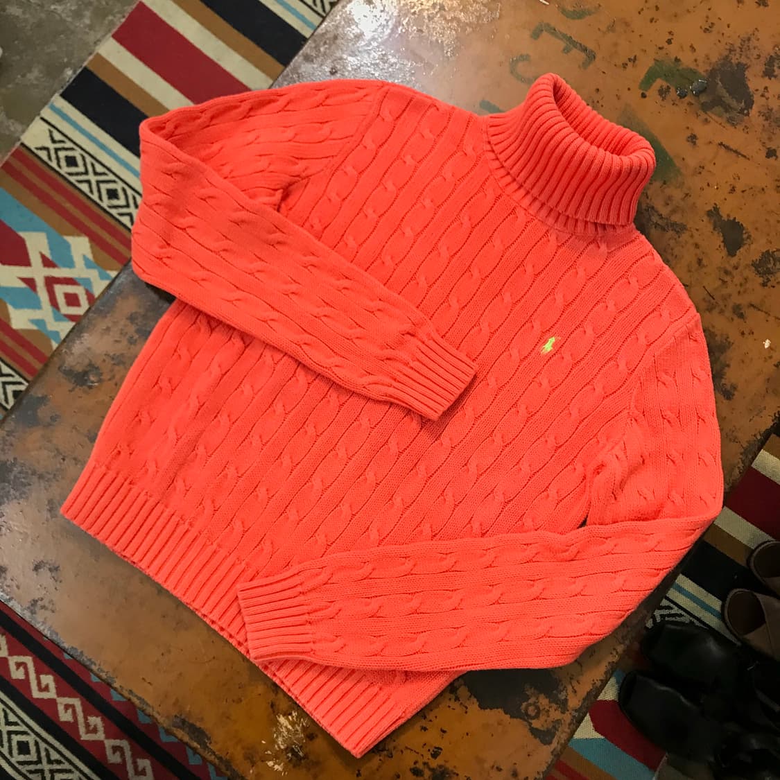 폴로랄프로렌 오렌지 케이블 터틀넥 니트 여성 55 사이즈 상품이미지2
