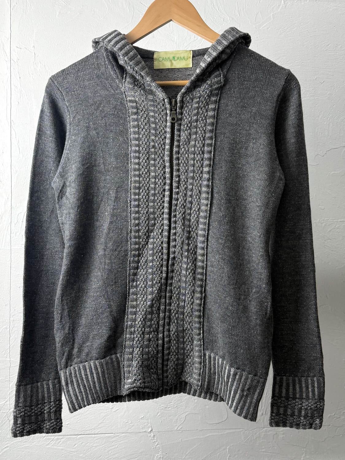 Camucamu 니트 후드 집업 상품이미지2